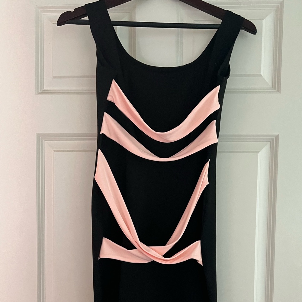 Midi Black Open Back Dress - Medium